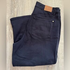 Judy Blue Women’s Dark Blue High Waist Wide Leg Crop Jeans 18W